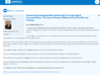 Preserving Endangered Martial Heritage Through Digital Documentation: The Case of Korean Subak and the Kim Won-bo Footage