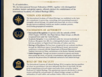 INSF Proclaims the Establishment of the International Heritage Academy (IHA)