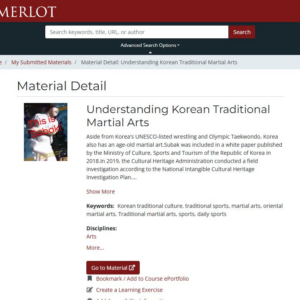World Subak Federation advances Global Standardization of Korean Traditional Martial Art via MERLOT Academic Registry and Hybrid International Education System