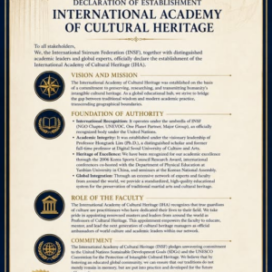 INSF Proclaims the Establishment of the International Heritage Academy (IHA)